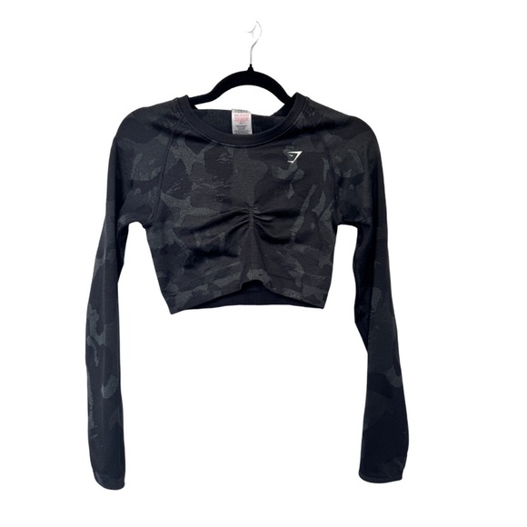 Gymshark Camo Seamless Long Sleeve Crop Top - Picture 2 of 10